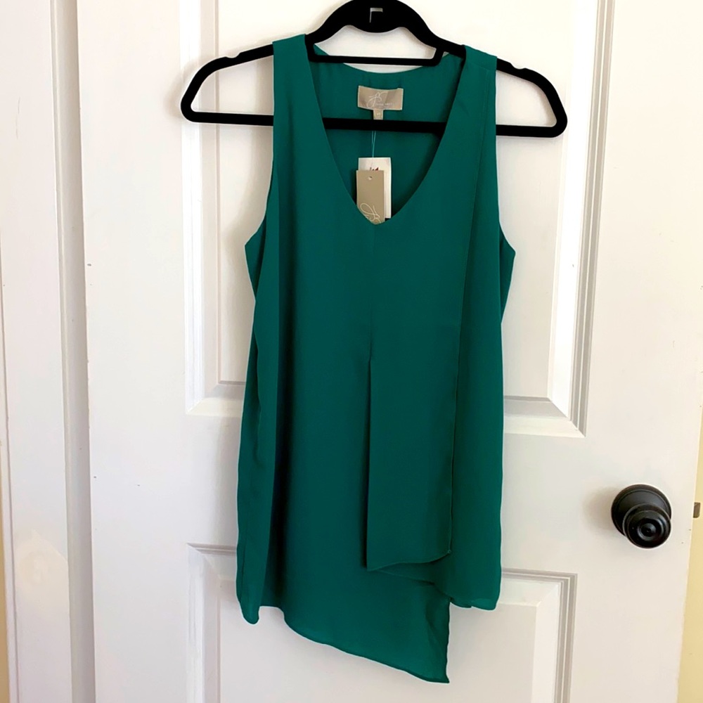 NWT Green Asymmetrical Blouse